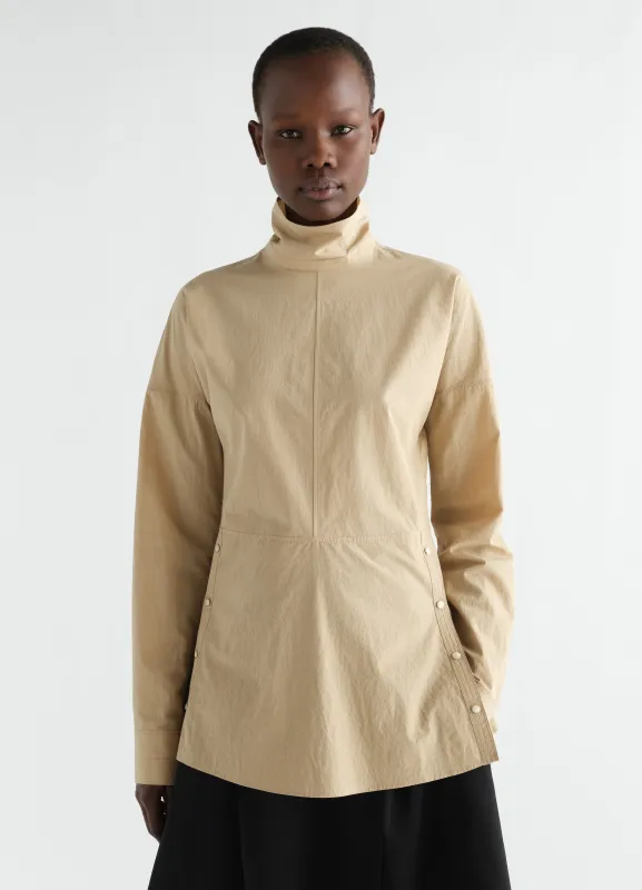 PRESS-STUD BIB TOP IN COTTON CREPE made by Lemaire
