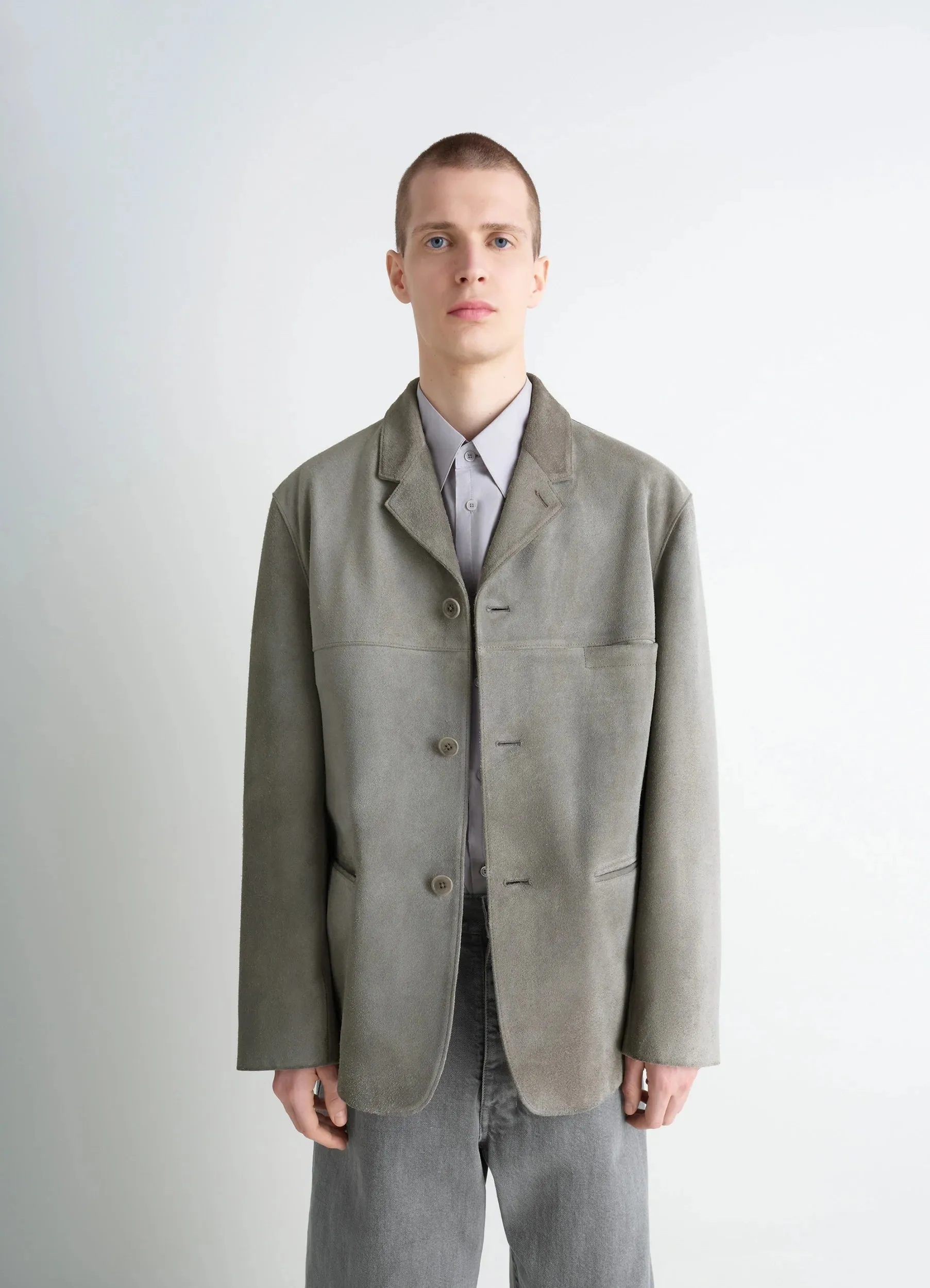 SUEDE SINGLE BREASTED JACKET sold by Lemaire