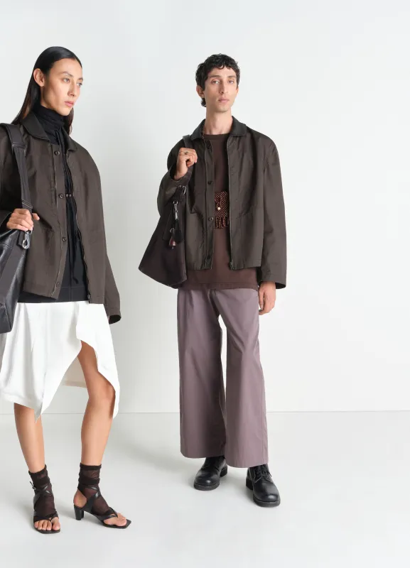 LEATHER COLLAR BLOUSON IN COTTON TWILL made by Lemaire