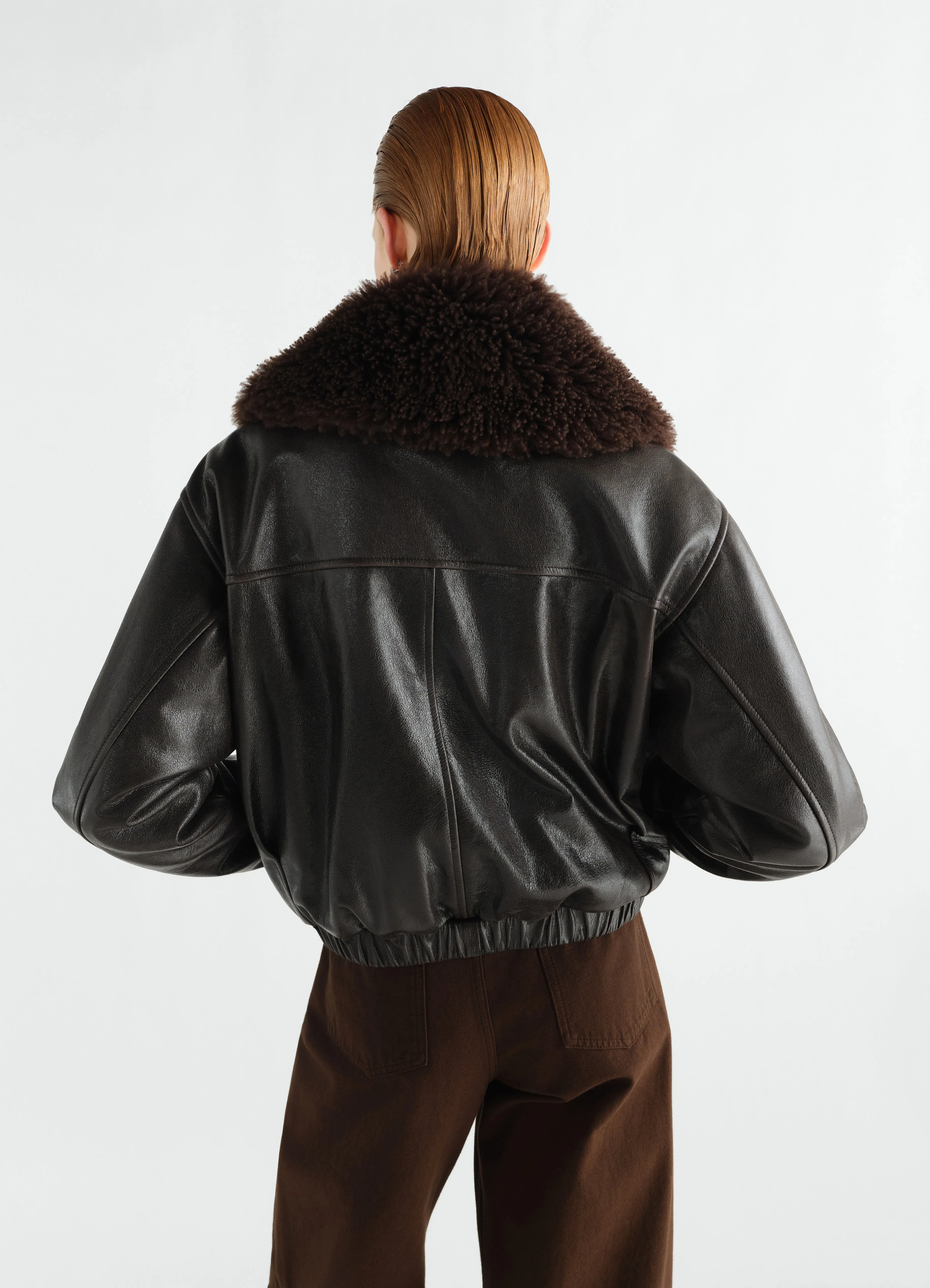 AVIATOR BLOUSON IN SHINY LEATHER sold by Lemaire product image thumbnail 5