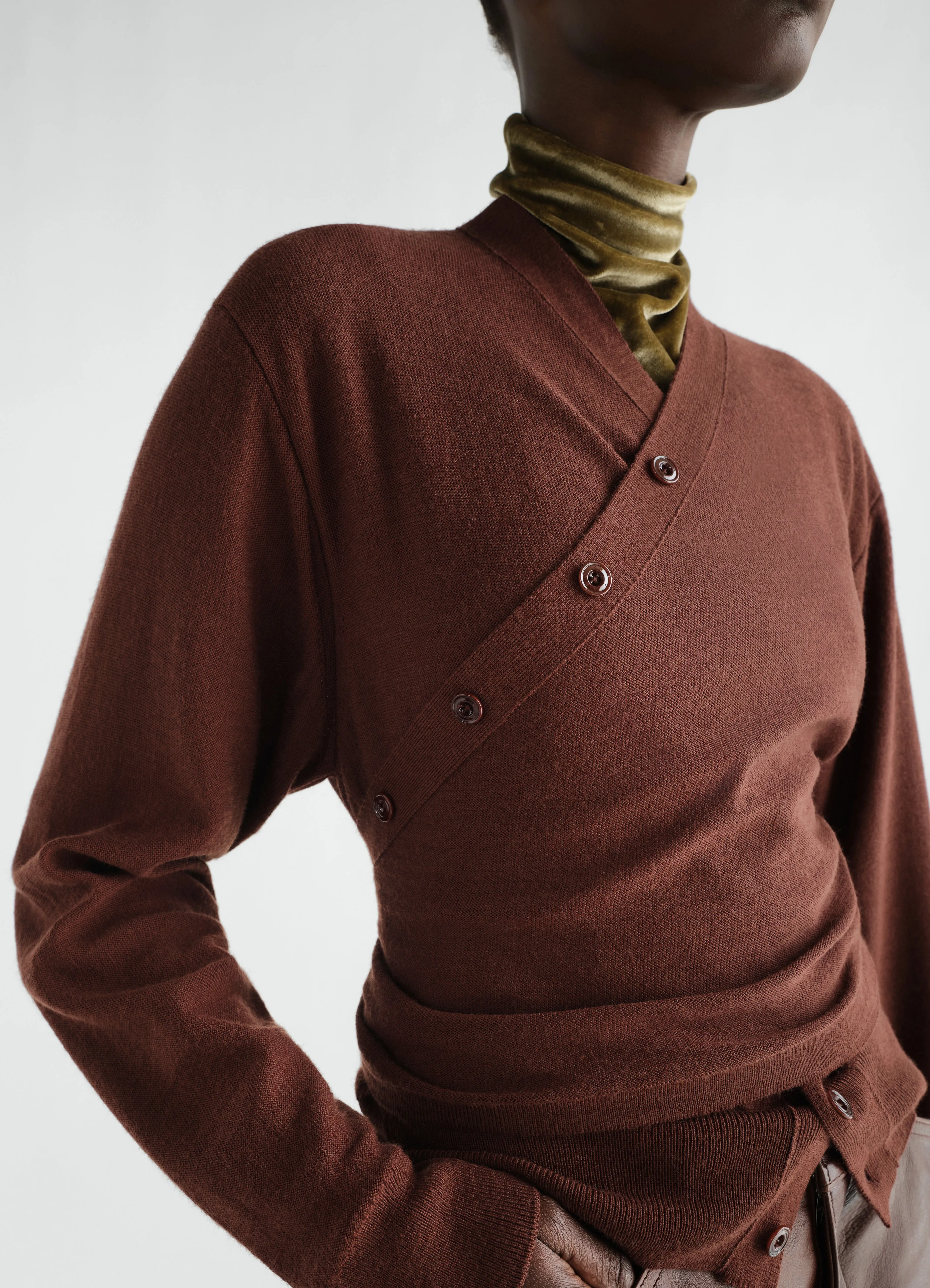 TROMPE L'OEIL CARDIGAN IN MERINO BLEND sold by Lemaire product image thumbnail 4