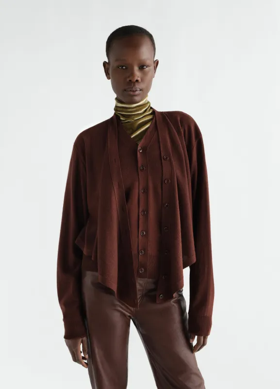 TROMPE-L’ŒIL CARDIGAN IN MERINO WOOL BLEND made by Lemaire
