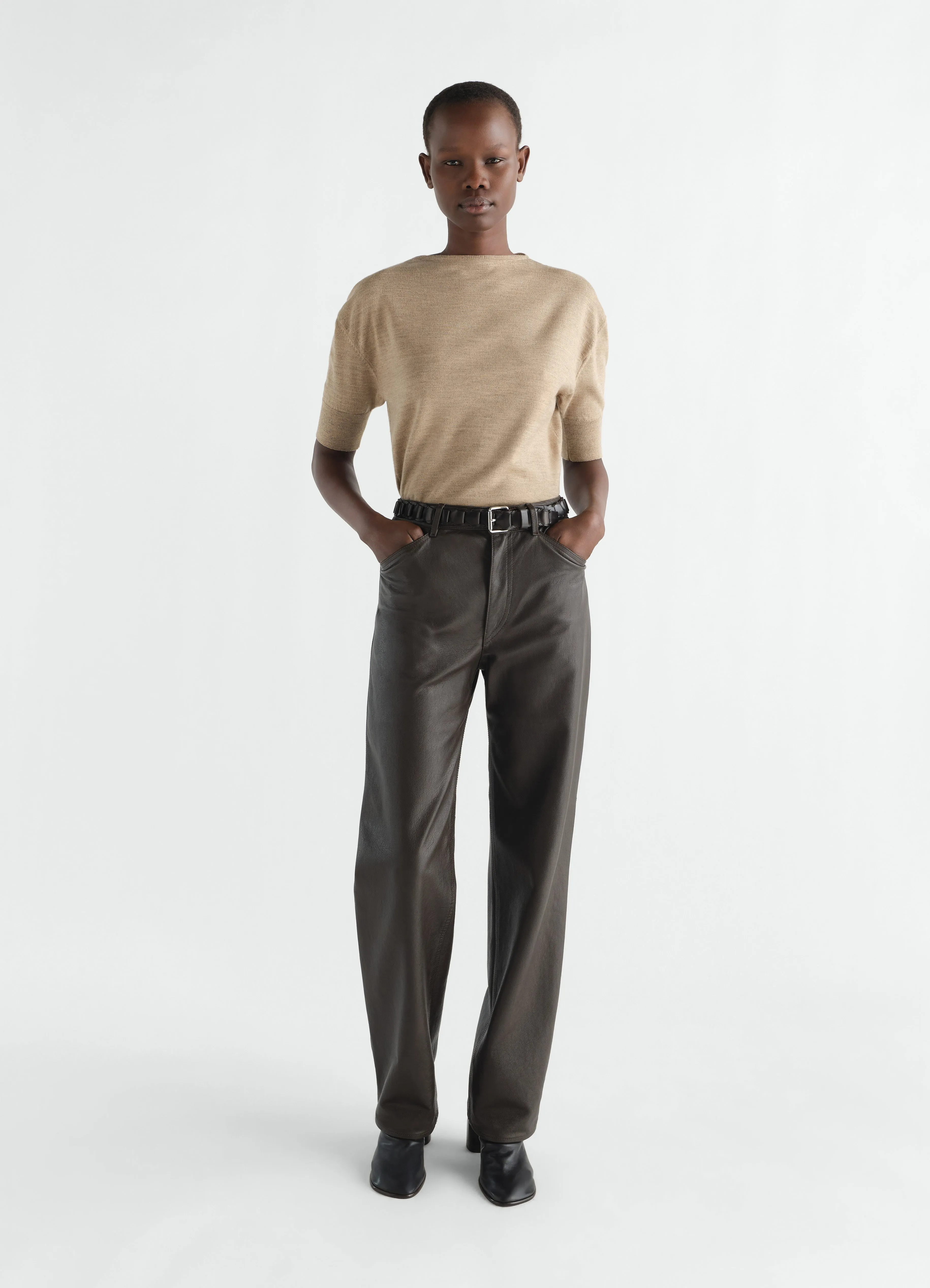 SHORT-SLEEVE SWEATER IN FINE MERINO WOOL sold by Lemaire product image thumbnail 2
