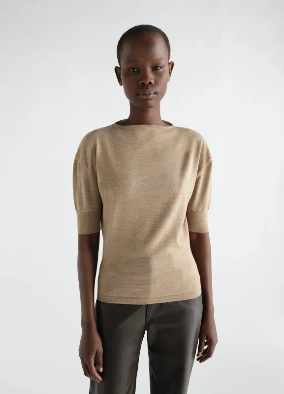 SHORT-SLEEVE SWEATER IN FINE MERINO WOOL made by Lemaire