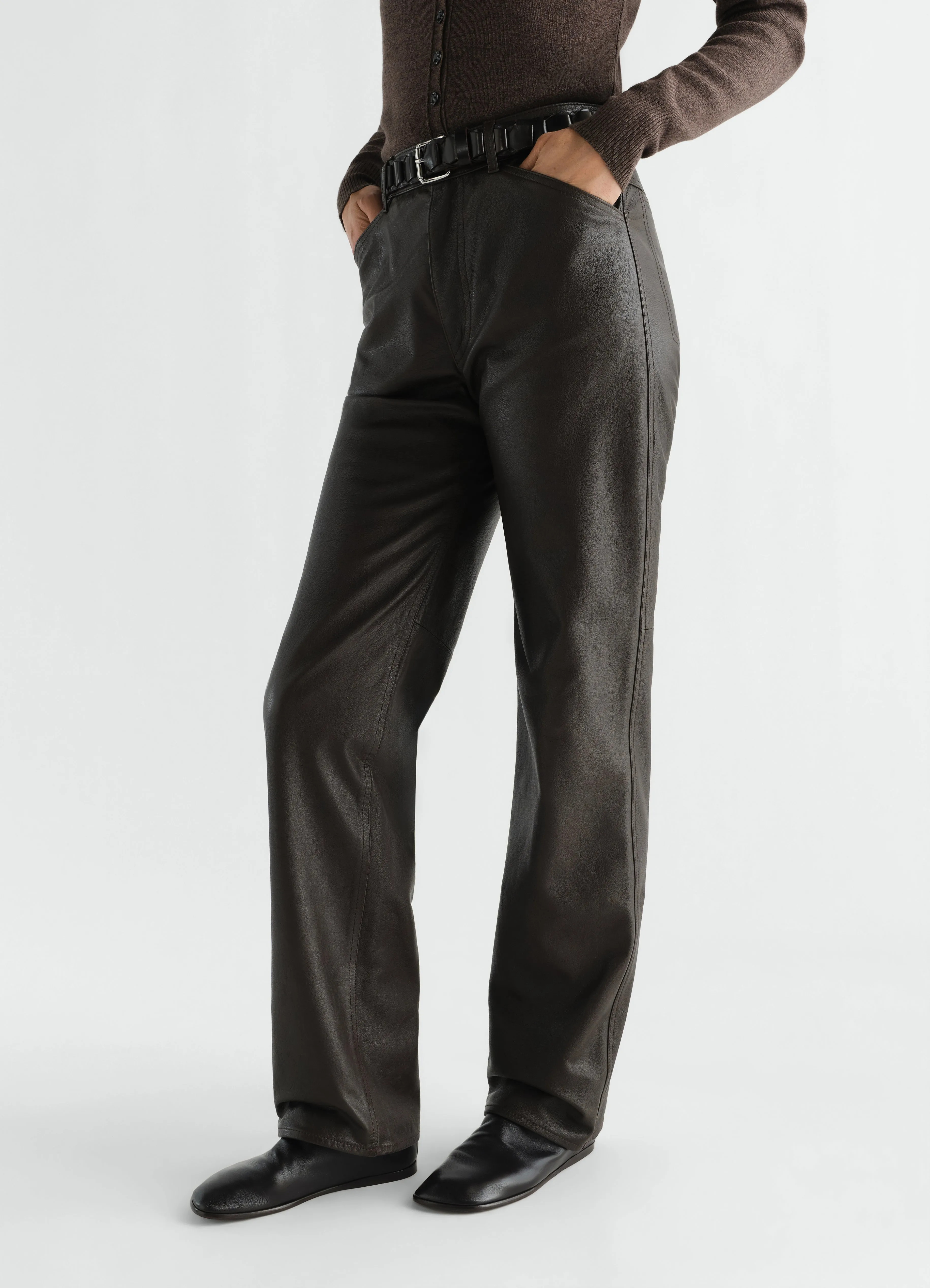 FLAT GLOVE ANKLE BOOTS IN SHINY NAPPA LAMBSKIN sold by Lemaire product image thumbnail 2