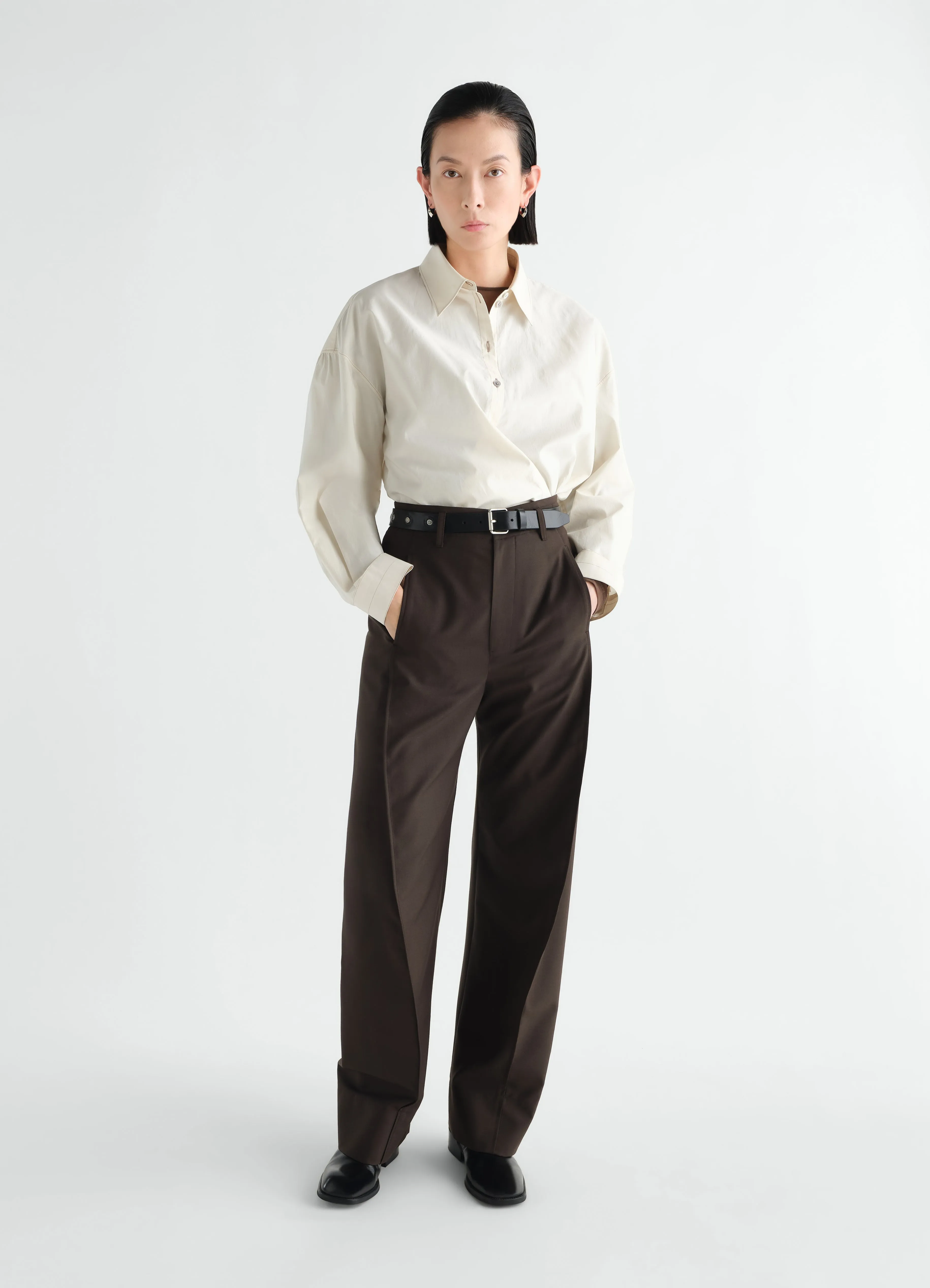BAGGY PANTS IN TROPICAL WOOL BLEND sold by Lemaire product image thumbnail 3