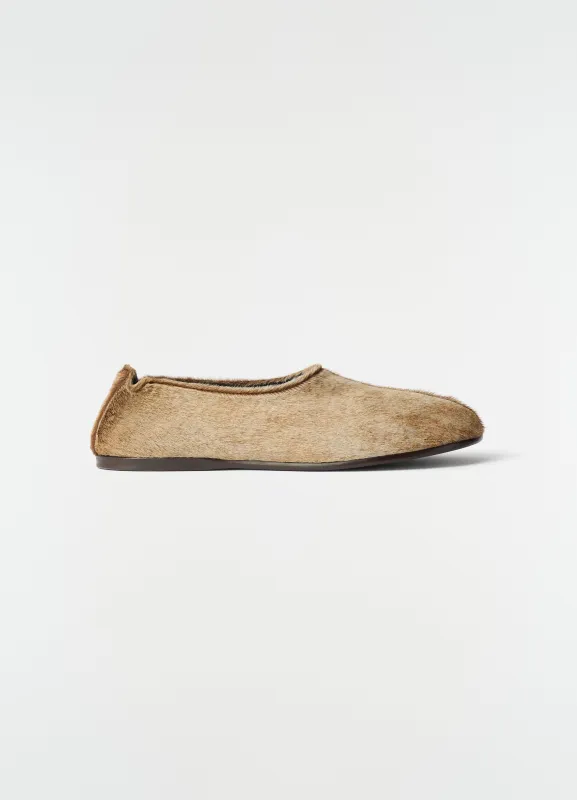 SOCK SLIP-ONS IN NATURAL PONY-STYLE LEATHER made by Lemaire