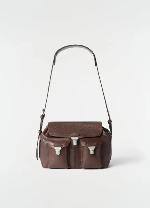 MEDIUM GEAR BAG IN GLOSSY VEGETABLE LEATHER made by Lemaire