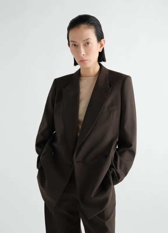 DOUBLE-BREASTED TAILORED JACKET IN TROPICAL WOOL BLEND made by Lemaire