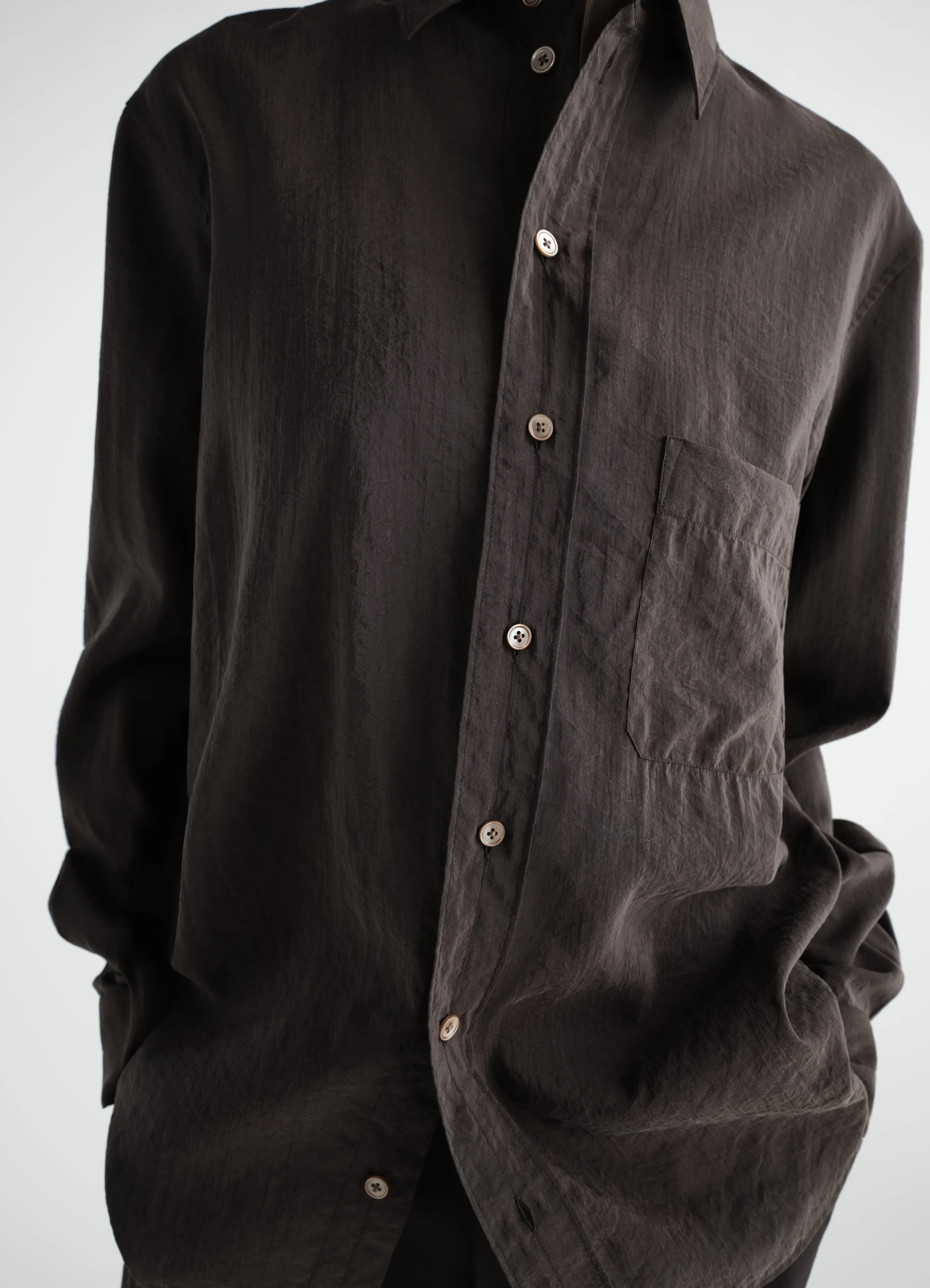 STRAIGHT SHIRT IN DRY SILK sold by Lemaire product image thumbnail 4