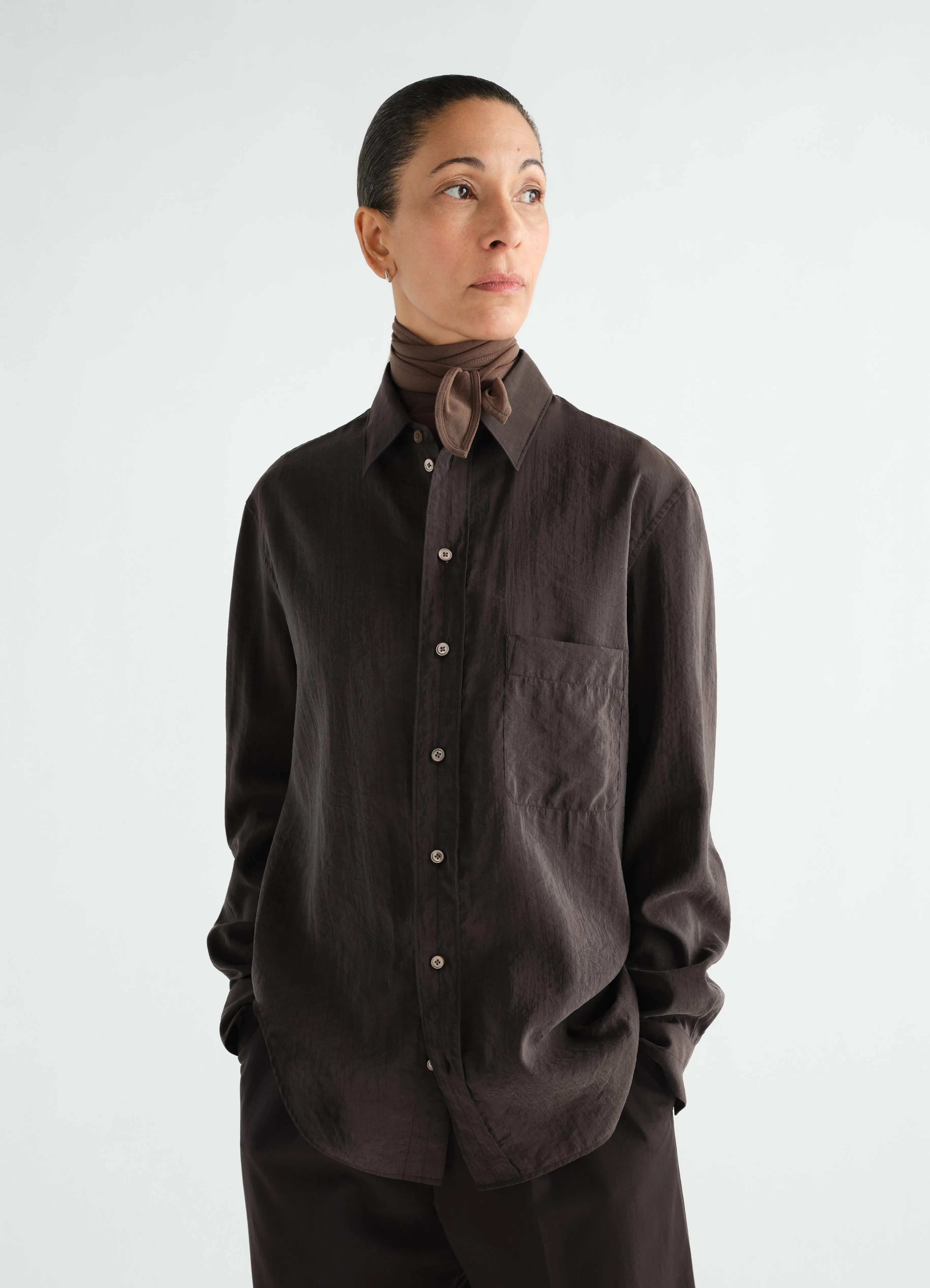 STRAIGHT SHIRT IN DRY SILK sold by Lemaire