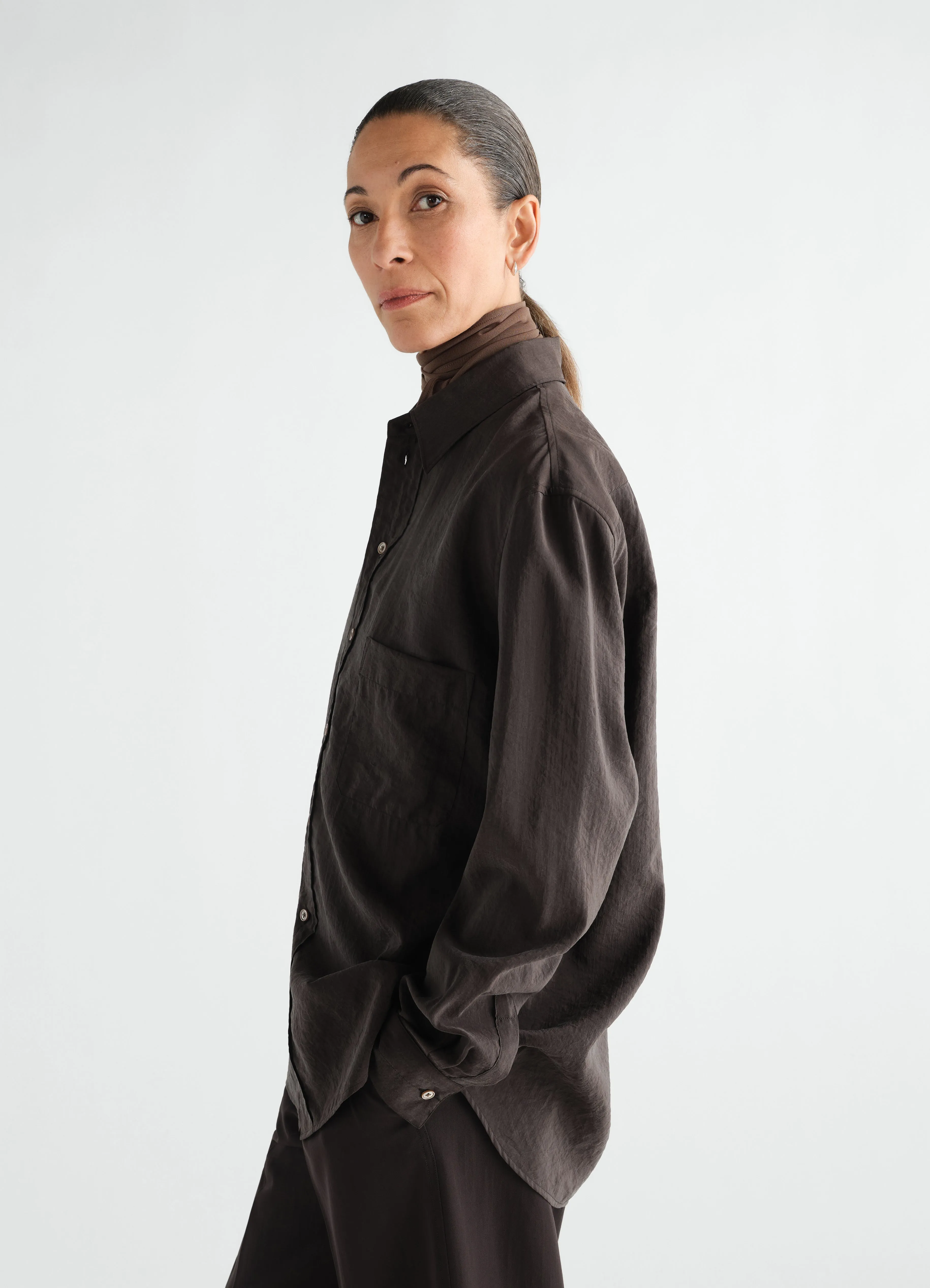 STRAIGHT SHIRT IN DRY SILK sold by Lemaire product image thumbnail 3