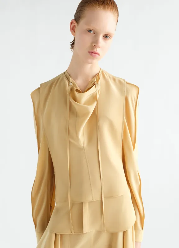 LAYERED BLOUSE IN SILK AND VISCOSE CLOTH made by Lemaire