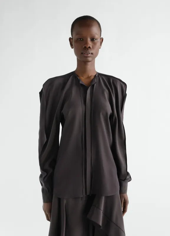 TWO LAYERS BLOUSE IN SILK VISCOSE TOILE made by Lemaire