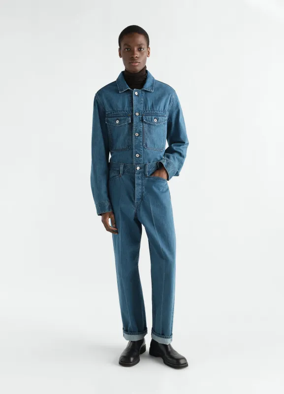 STRAIGHT FIVE-POCKET PANTS IN INDIGO SELVEDGE DENIM made by Lemaire