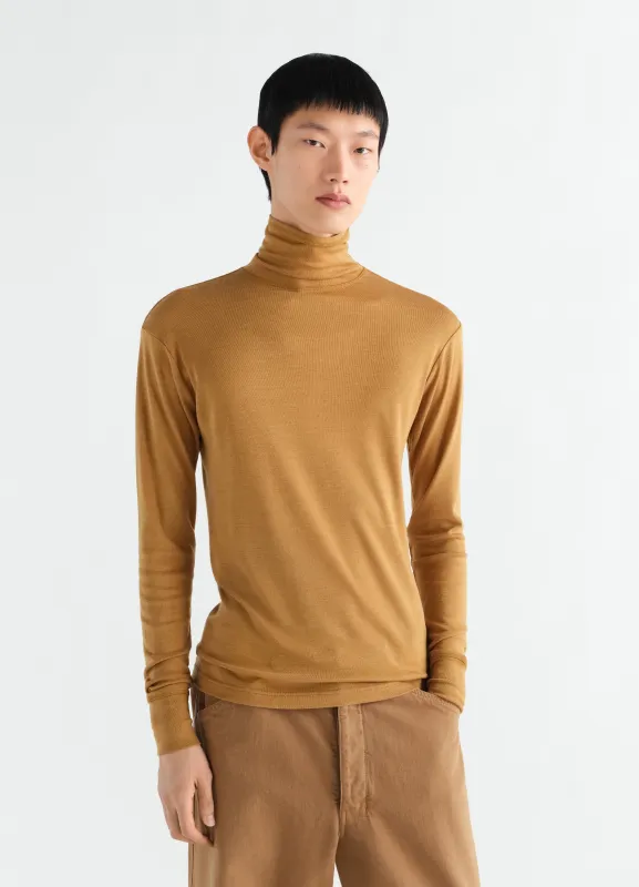 STAND-COLLAR TOP IN WOOL AND SILK JERSEY made by Lemaire