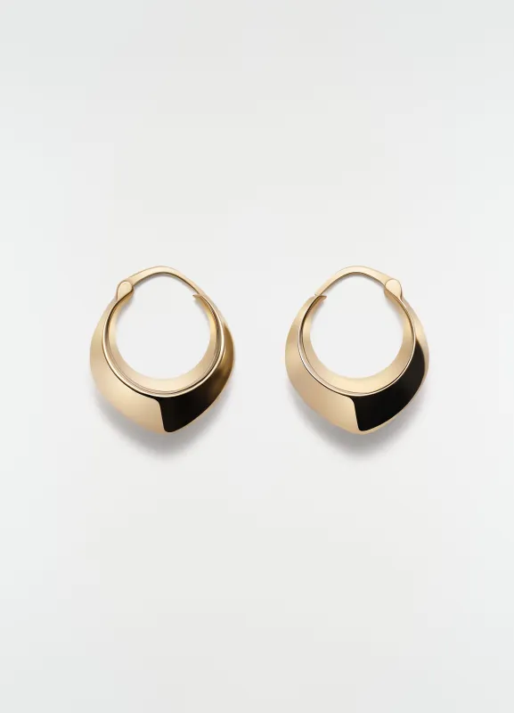 DROP EDGE HOOP EARRINGS IN GOLD-PLATED SILVER made by Lemaire