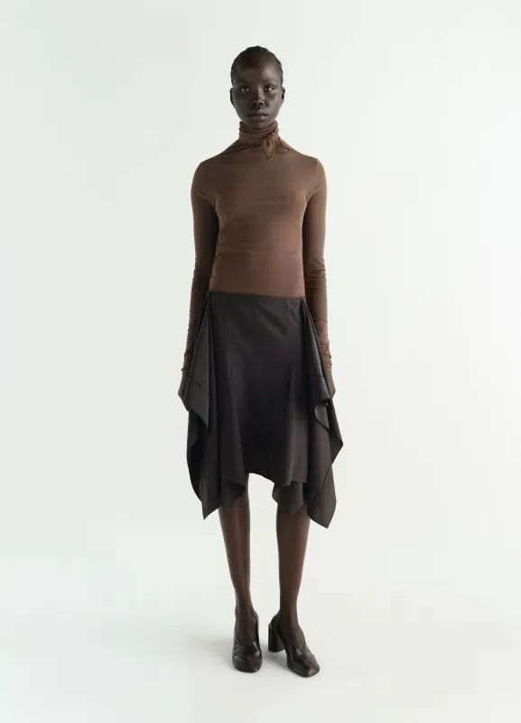 PANELED SKIRT IN SILK VISCOSE TOILE made by Lemaire
