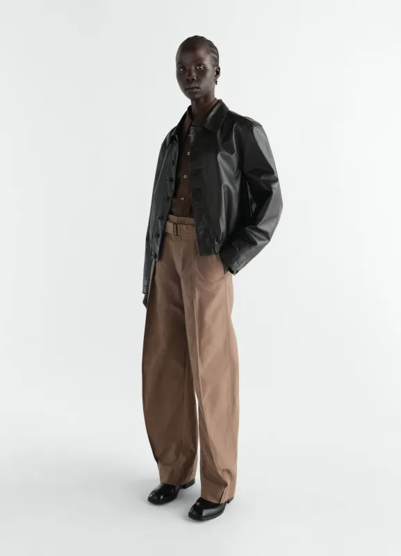 CURVED PANTS IN POLYCOTTON TWILL made by Lemaire