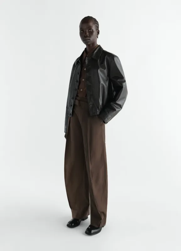 CURVED PANTS IN COTTON TWILL BLEND made by Lemaire