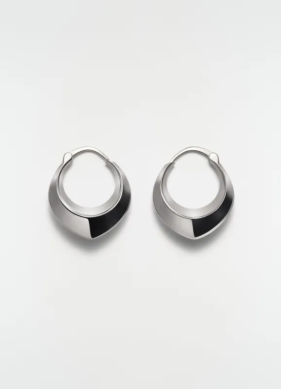 DROP EDGE HOOPS IN RHODIUM SILVER made by Lemaire
