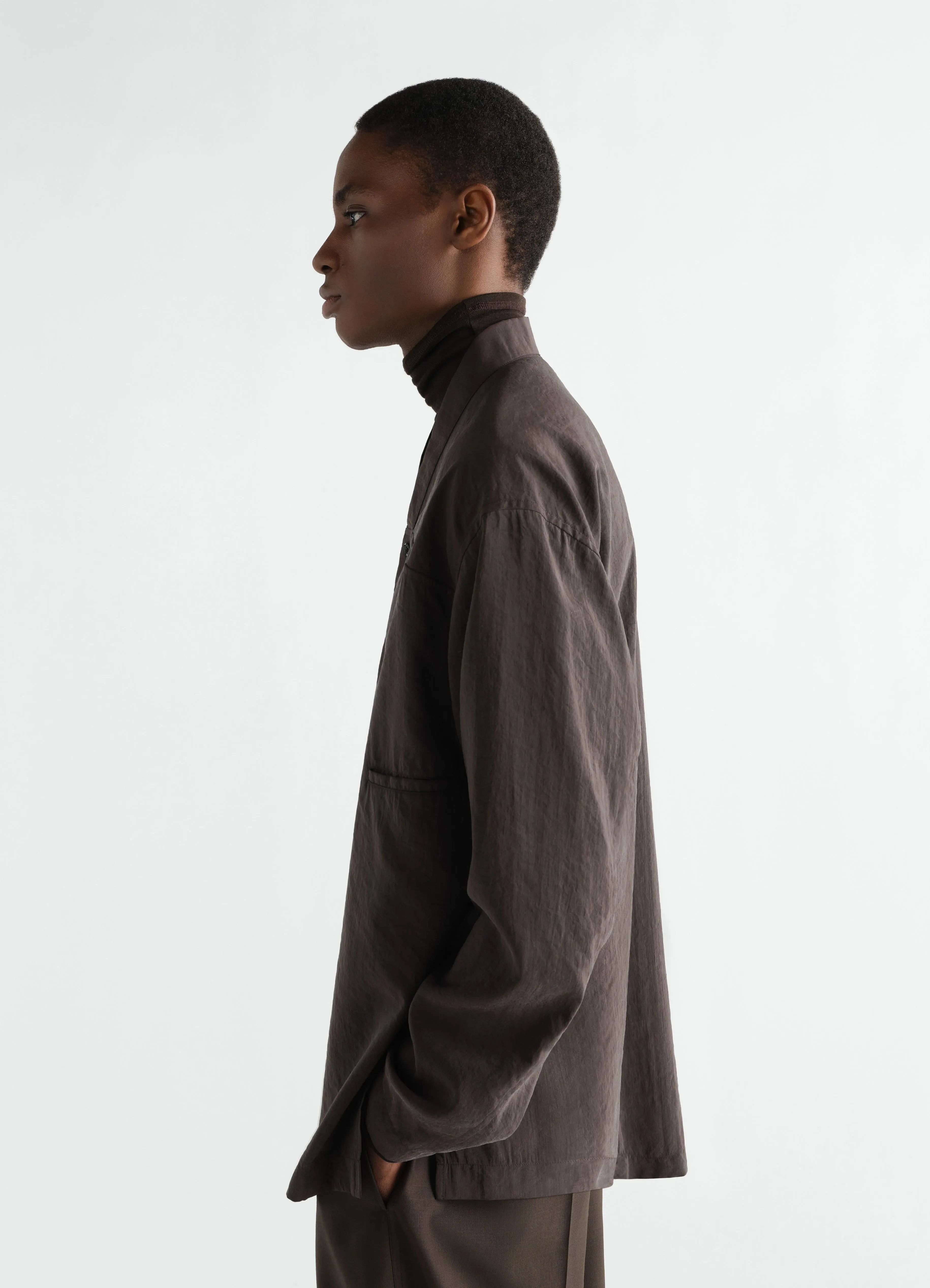 V-NECK SHIRT IN DRY SILK sold by Lemaire product image thumbnail 3