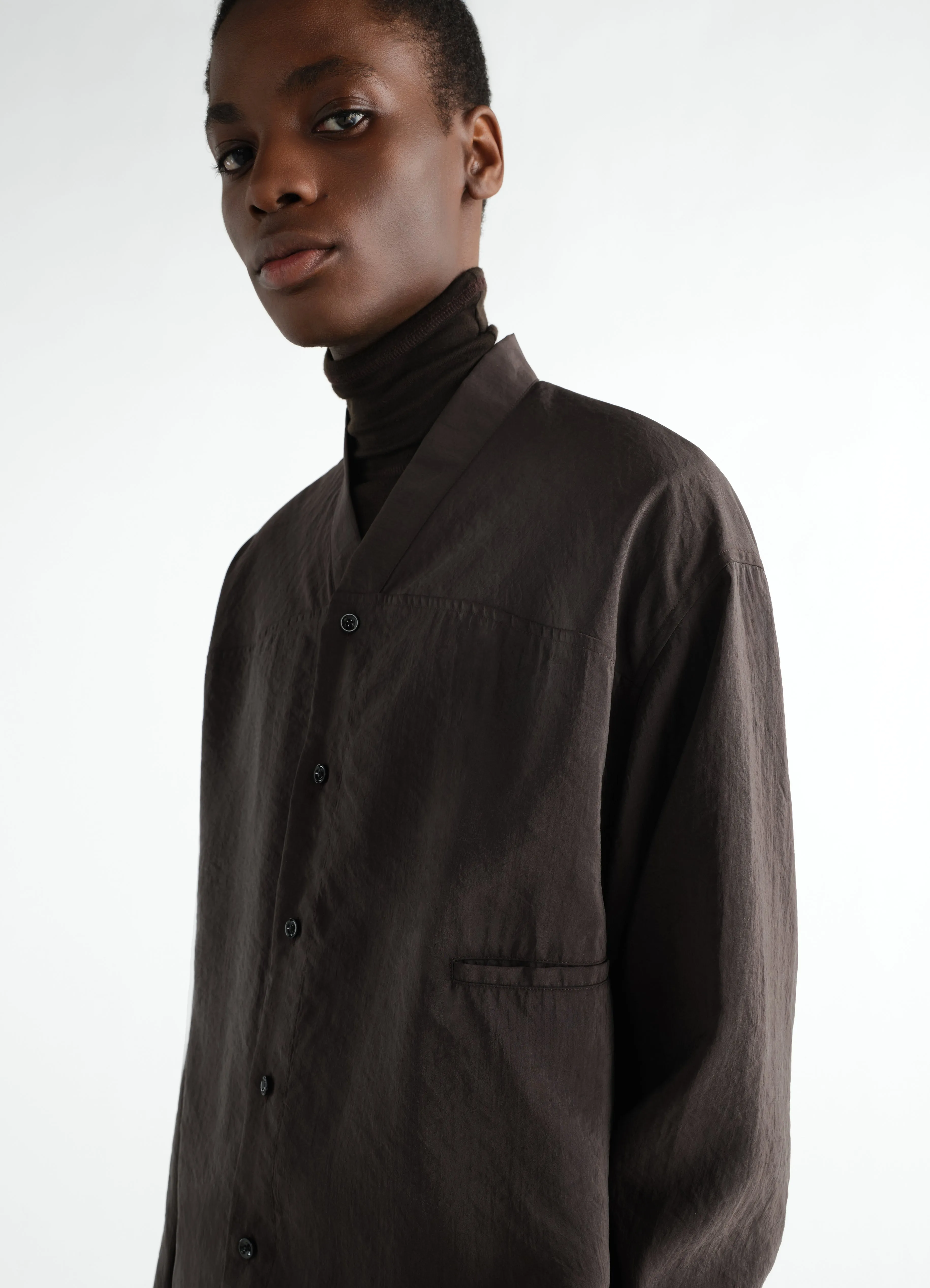 V-NECK SHIRT IN DRY SILK sold by Lemaire product image thumbnail 4