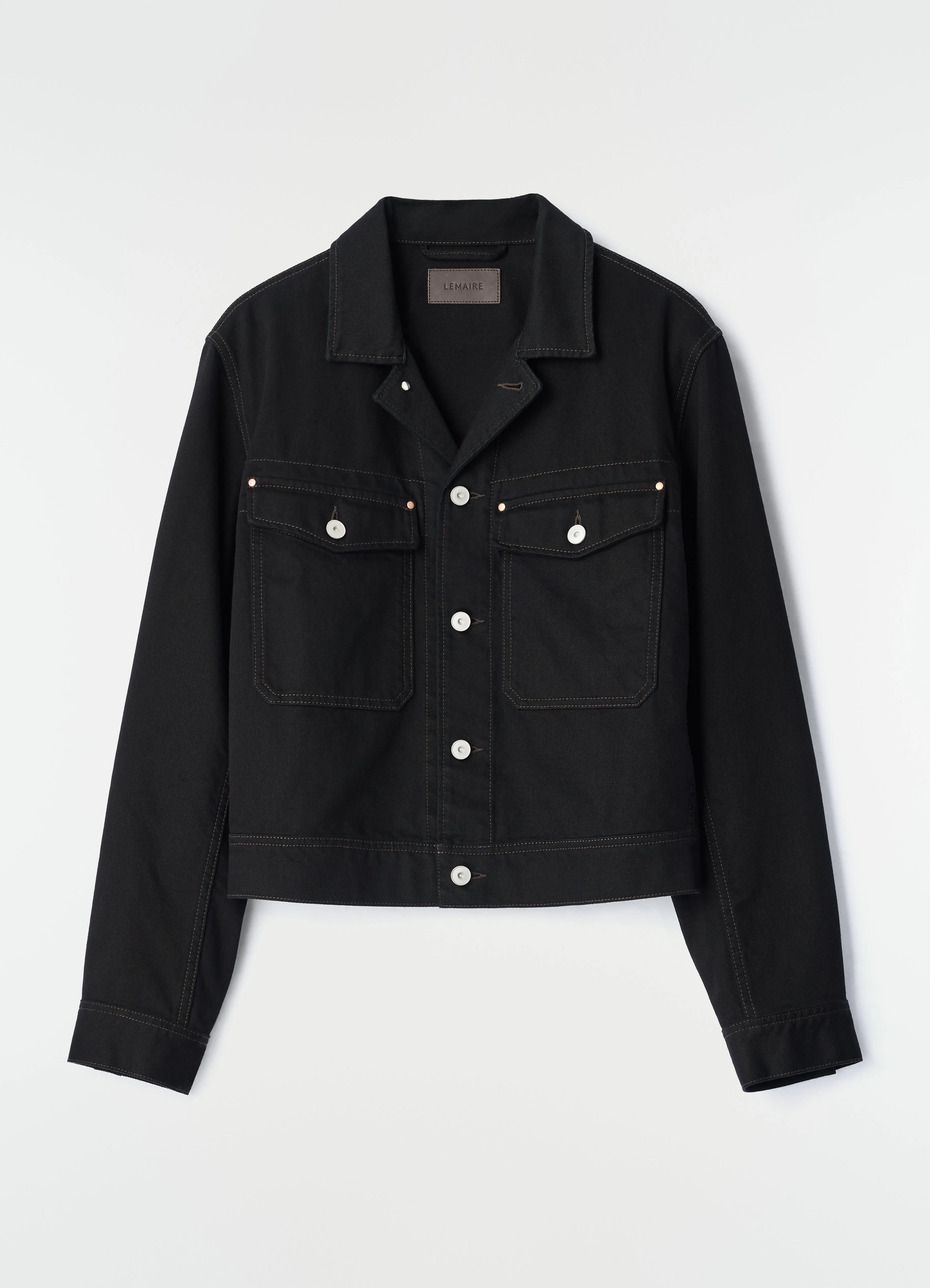 TRUCKER JACKET IN HEAVY BLACK DENIM sold by Lemaire product image thumbnail 5