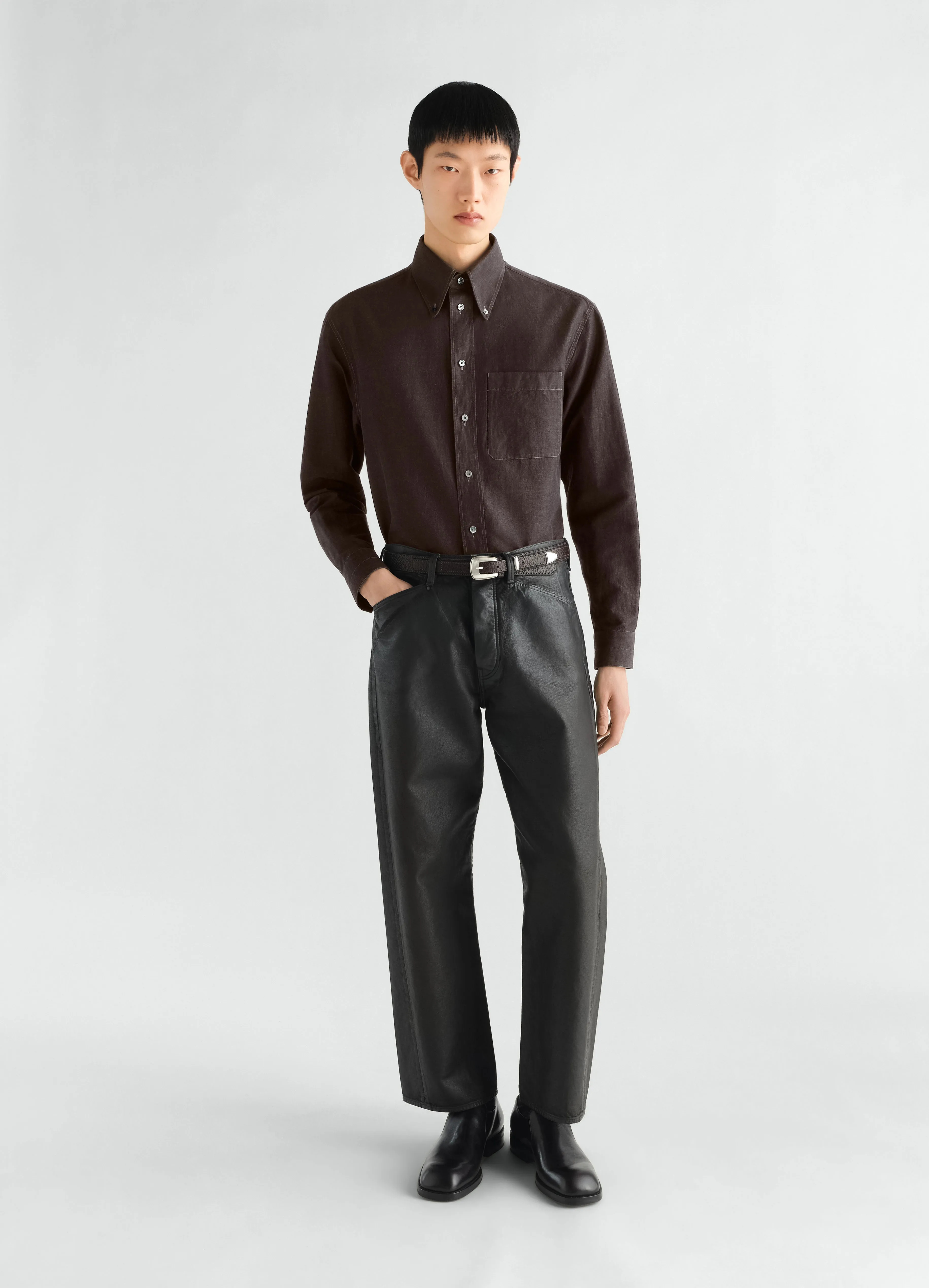 BUTTON DOWN SHIRT IN COTTON LINEN CHAMBRAY sold by Lemaire product image thumbnail 2