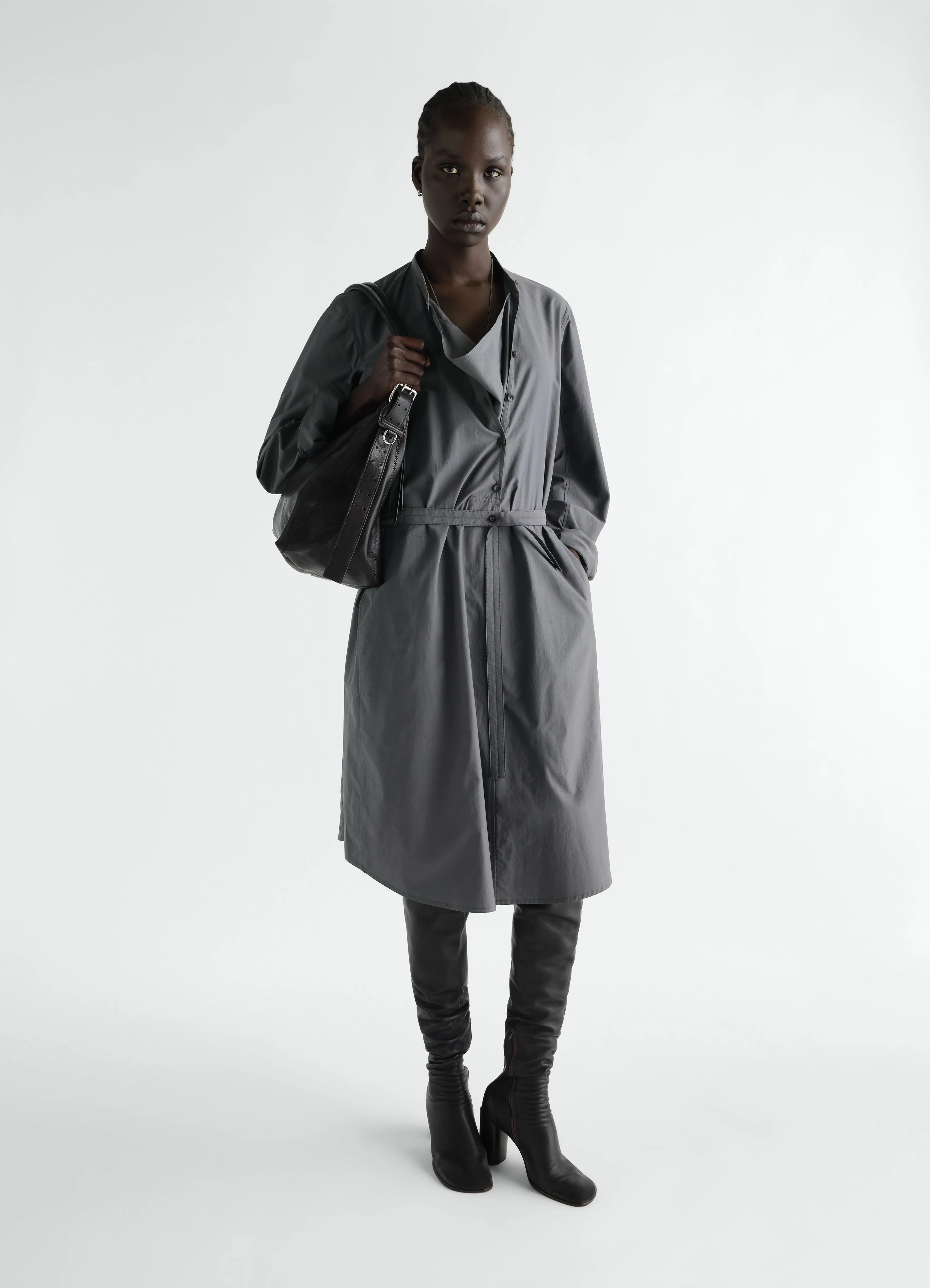 VAREUSE DRESS IN WASHED COTTON SILK sold by Lemaire