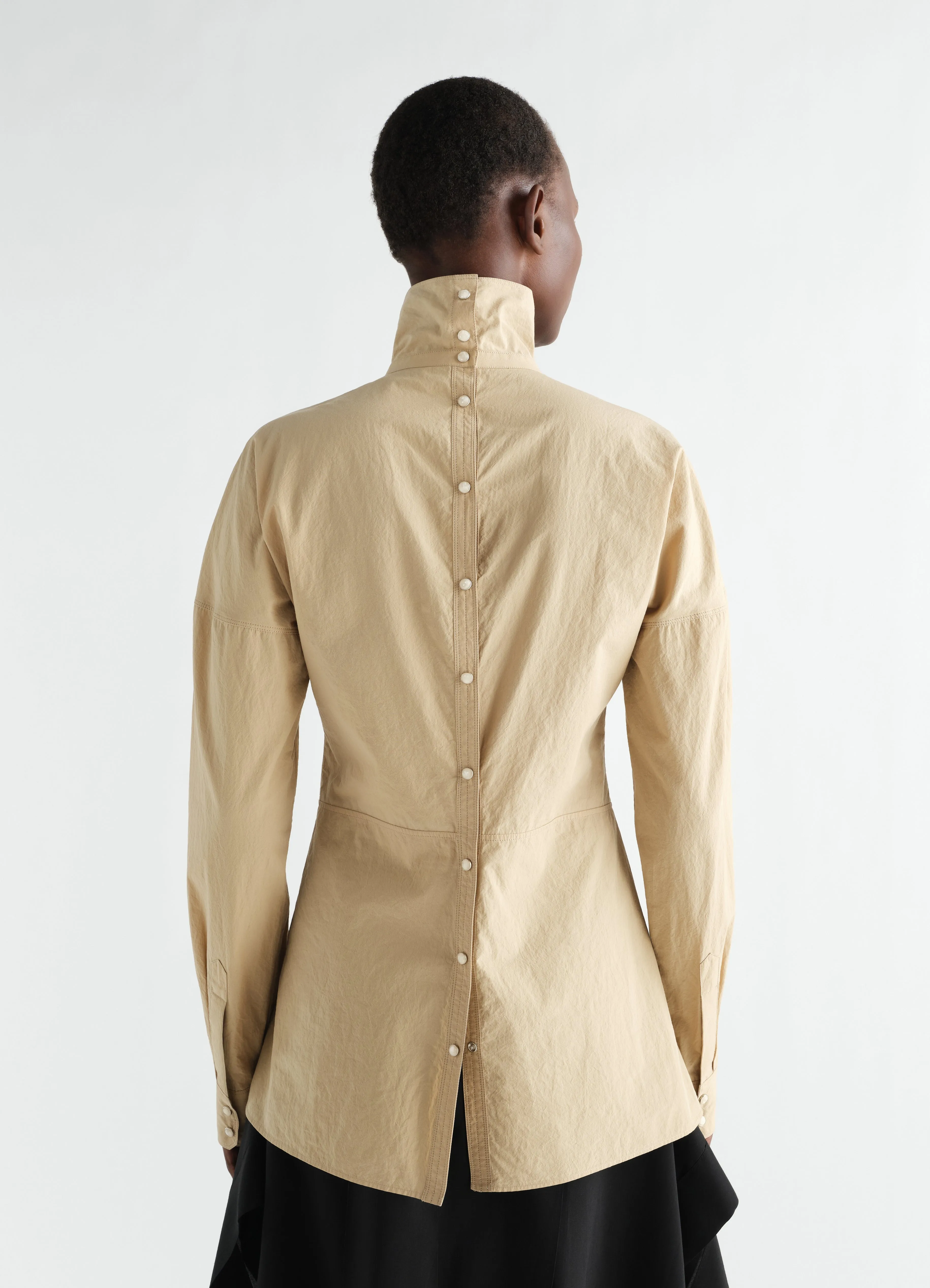 PLASTRON TOP WITH SNAPS IN CREPE COTTON sold by Lemaire product image thumbnail 5