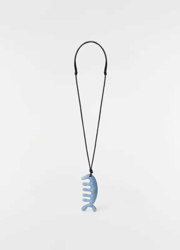 BELUGA GUA SHA NECKLACE IN ANGELITE STONE made by Lemaire