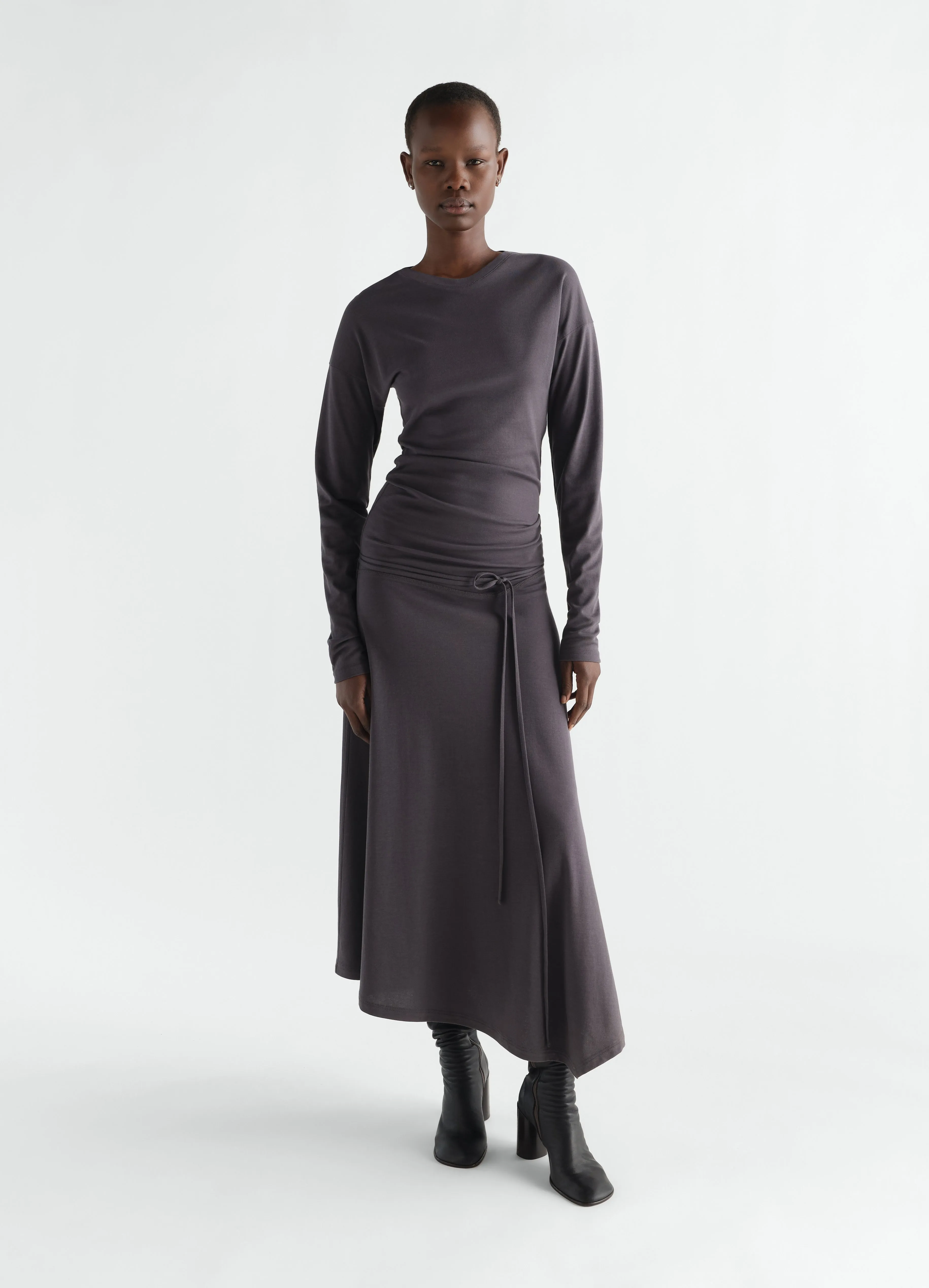 LONG SLEEVE FLUID DRESS IN SILKY CREPE JERSEY sold by Lemaire