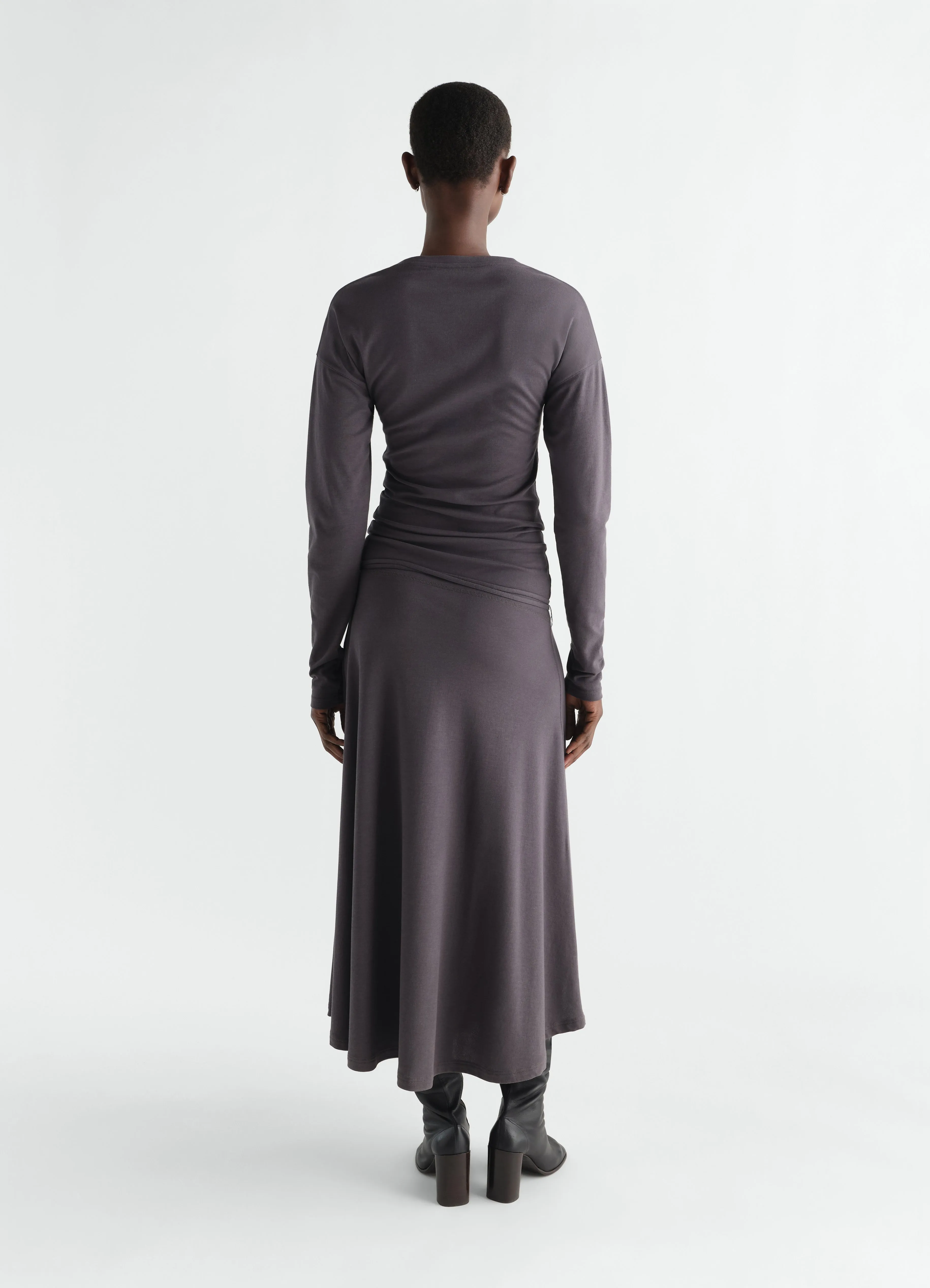 LONG SLEEVE FLUID DRESS IN SILKY CREPE JERSEY sold by Lemaire product image thumbnail 5