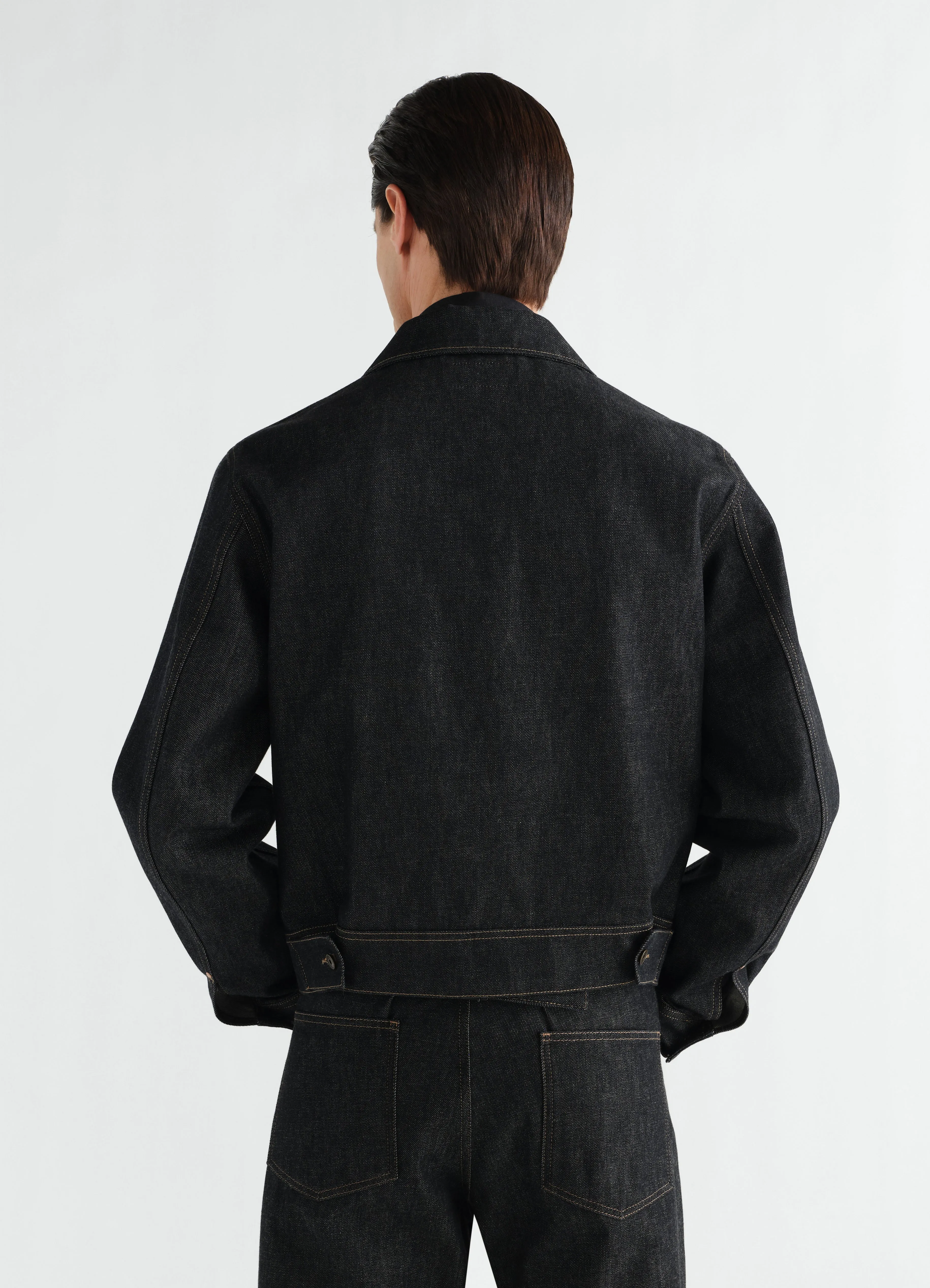 TRUCKER JACKET IN HEAVY SLATE DENIM sold by Lemaire product image thumbnail 5