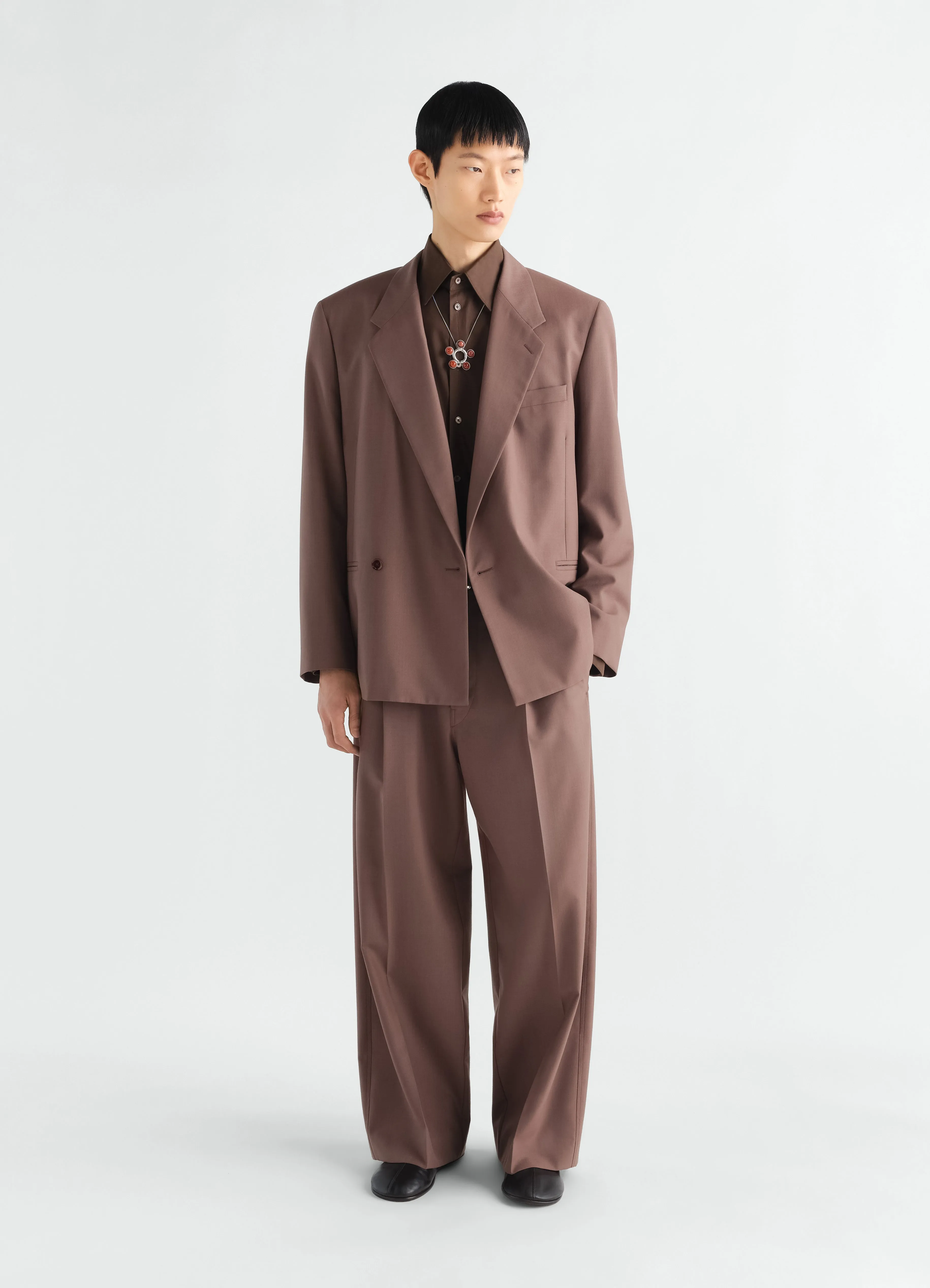 SINGLE PLEAT TAILORED PANTS IN TROPICAL WOOL BLEND sold by Lemaire