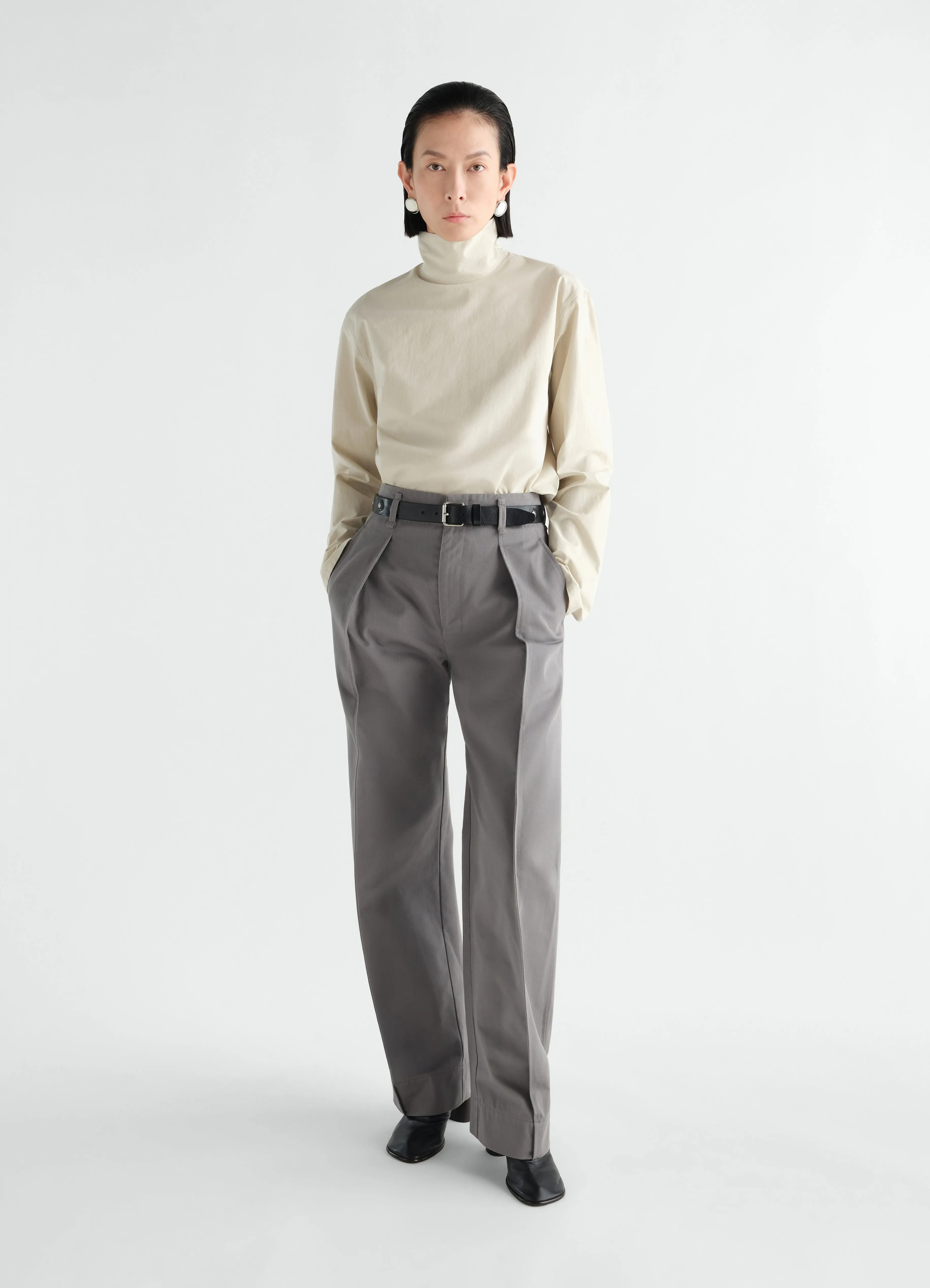 HIGH NECK TOP IN LIGHT COTTON CHAMBRAY sold by Lemaire product image thumbnail 2