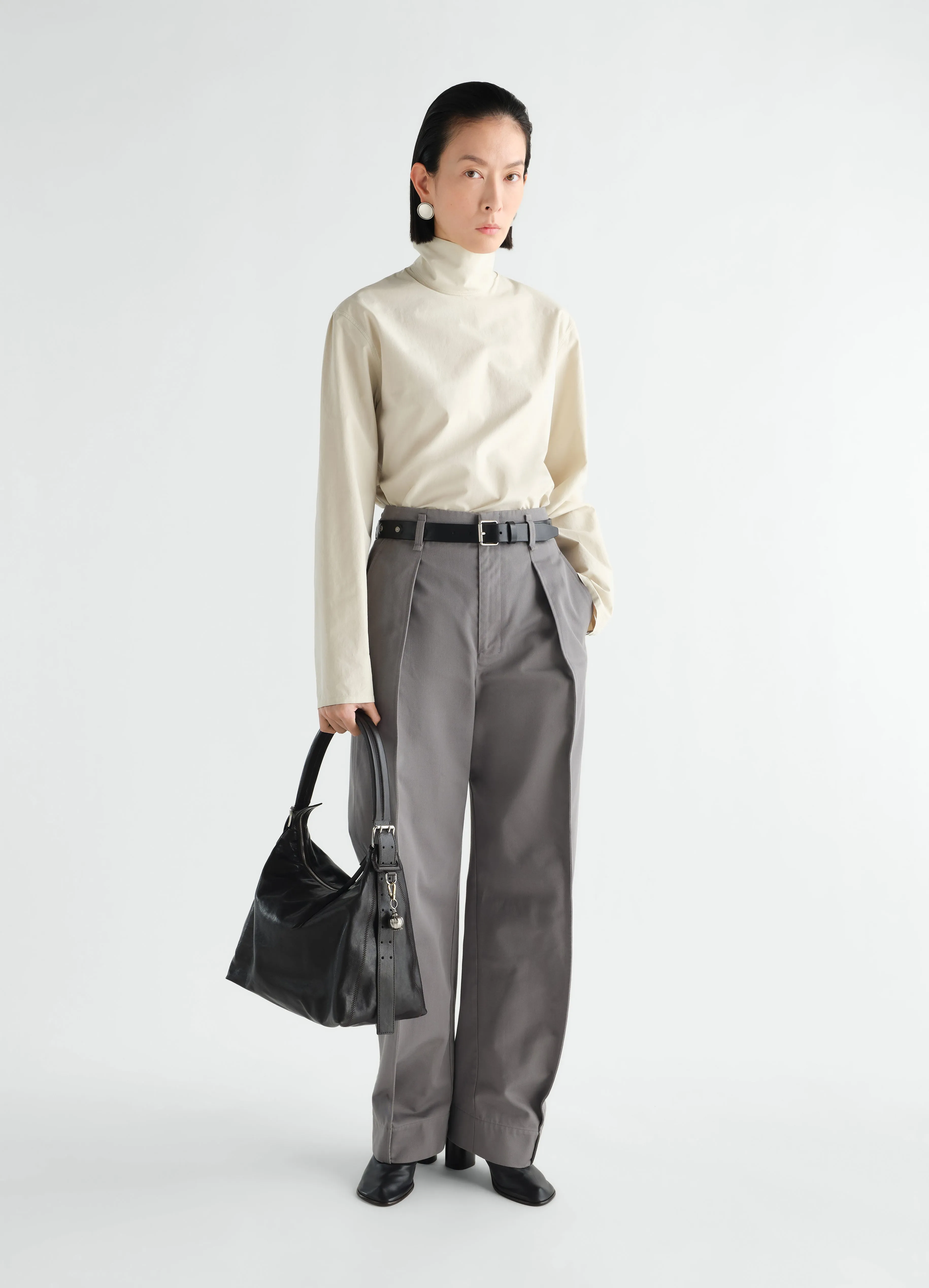 HIGH NECK TOP IN LIGHT COTTON CHAMBRAY sold by Lemaire product image thumbnail 3