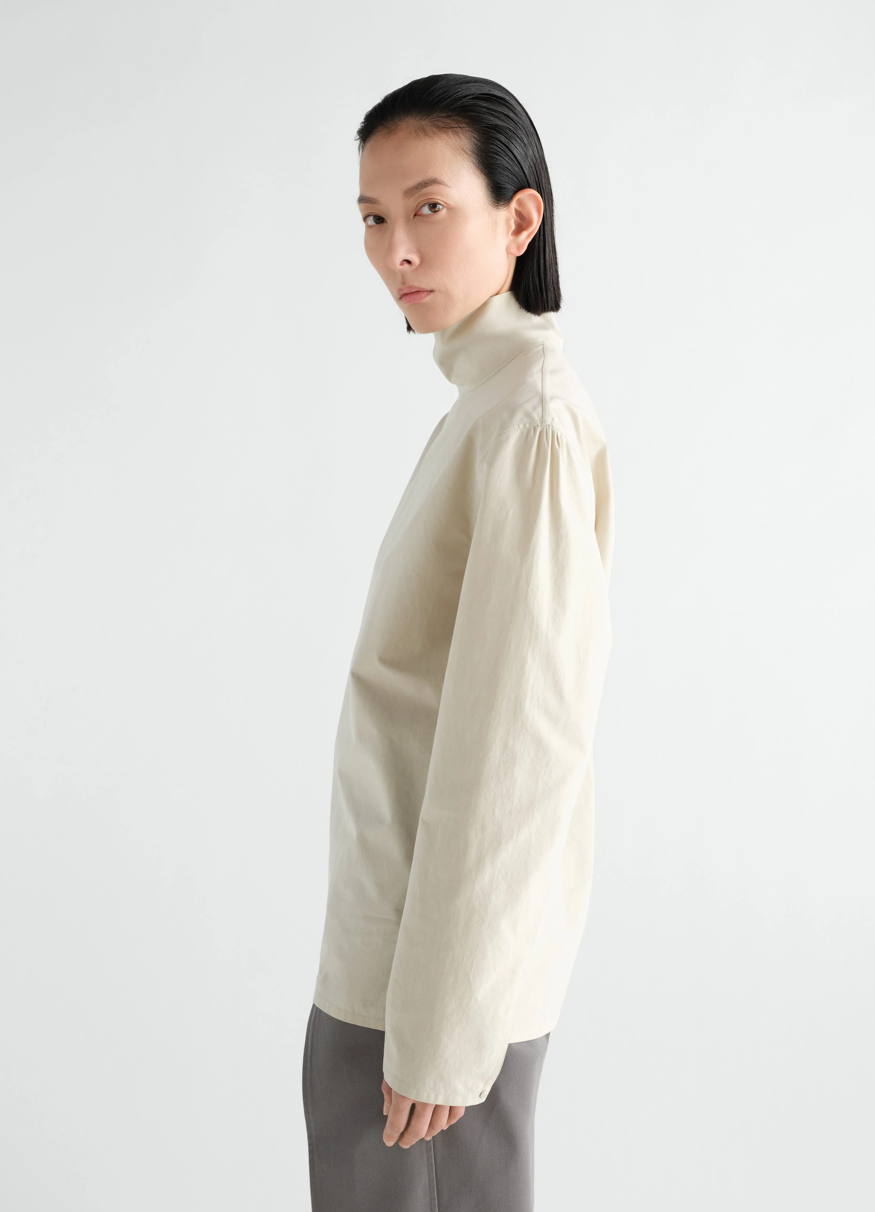 HIGH NECK TOP IN LIGHT COTTON CHAMBRAY sold by Lemaire product image thumbnail 4