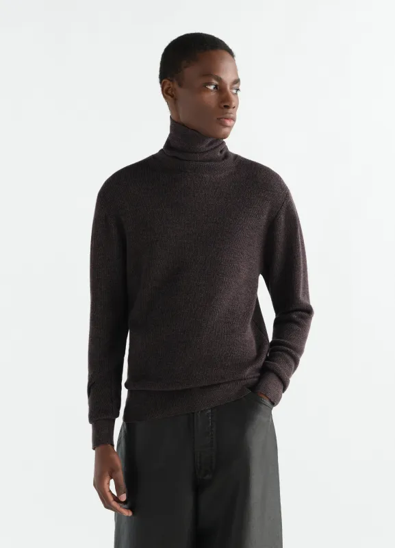 TURTLE NECK SWEATER IN MOULINE FINE MERINO WOOL made by Lemaire