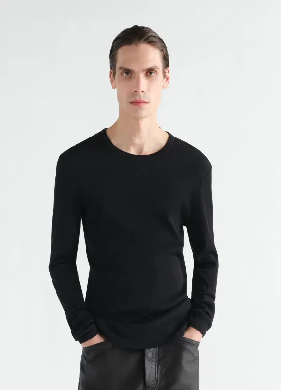 LONG SLEEVE RIBBED TEE IN LARGE RIB JERSEY made by Lemaire