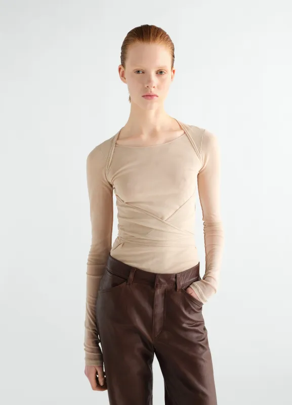 BALLERINA KNOTTED TOP IN MESH JERSEY made by Lemaire