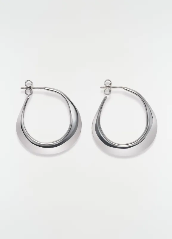 HOOPS DROP EARRINGS IN RHODIUM SILVER made by Lemaire