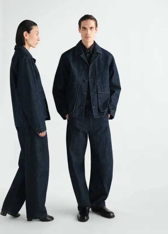 BOXY JACKET IN INDIGO DENIM made by Lemaire