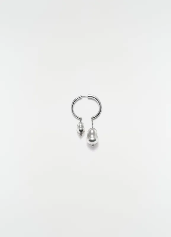 GLASS BLOWN SINGLE HOOP IN RHODIUM SILVER made by Lemaire