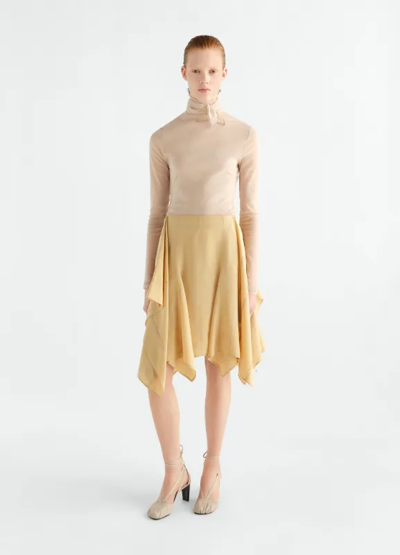 PANELED SKIRT IN SILK VISCOSE TOILE made by Lemaire