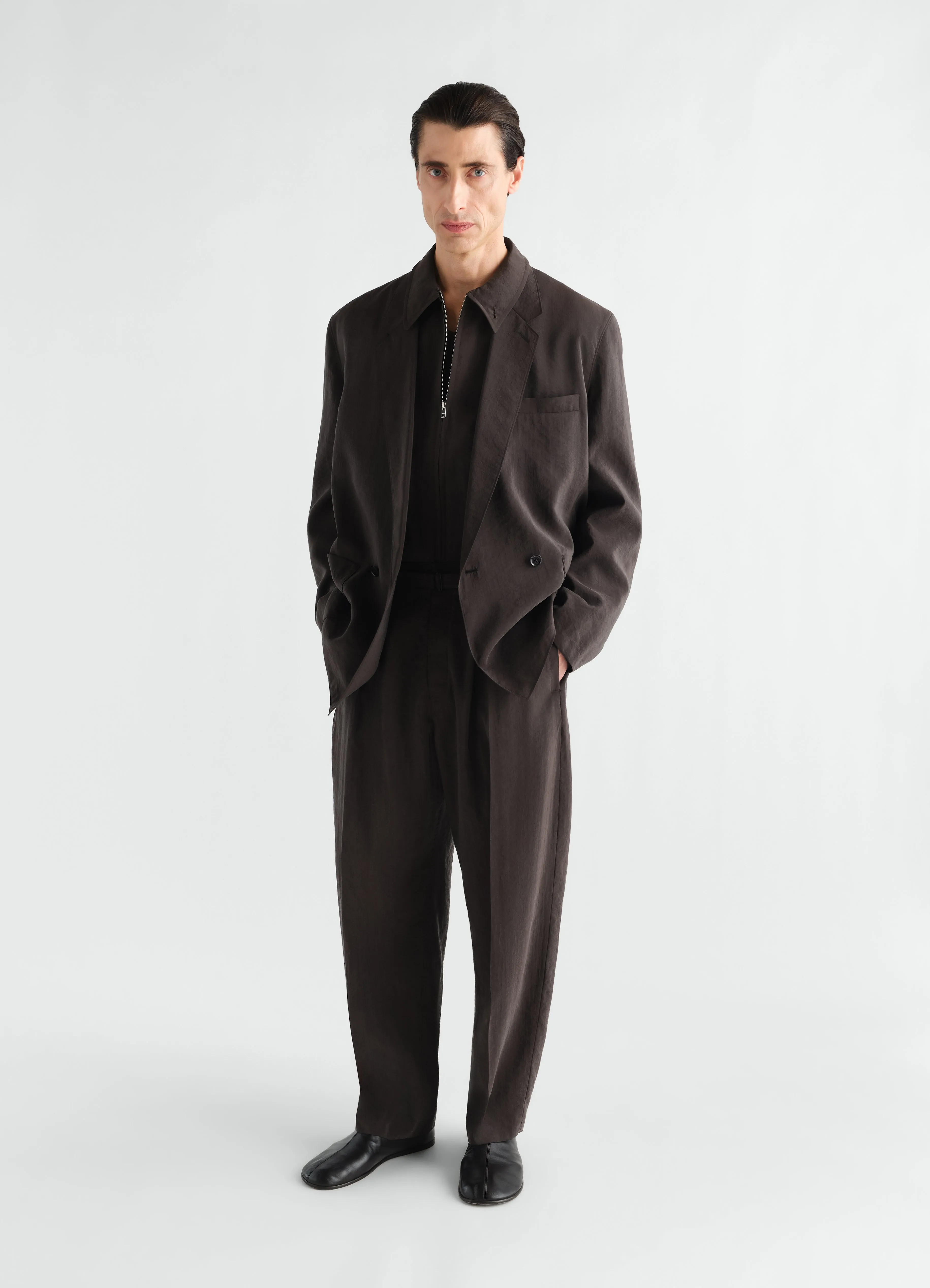 SOFT DOUBLE-BREASTED JACKET IN DRY SILK sold by Lemaire product image thumbnail 2