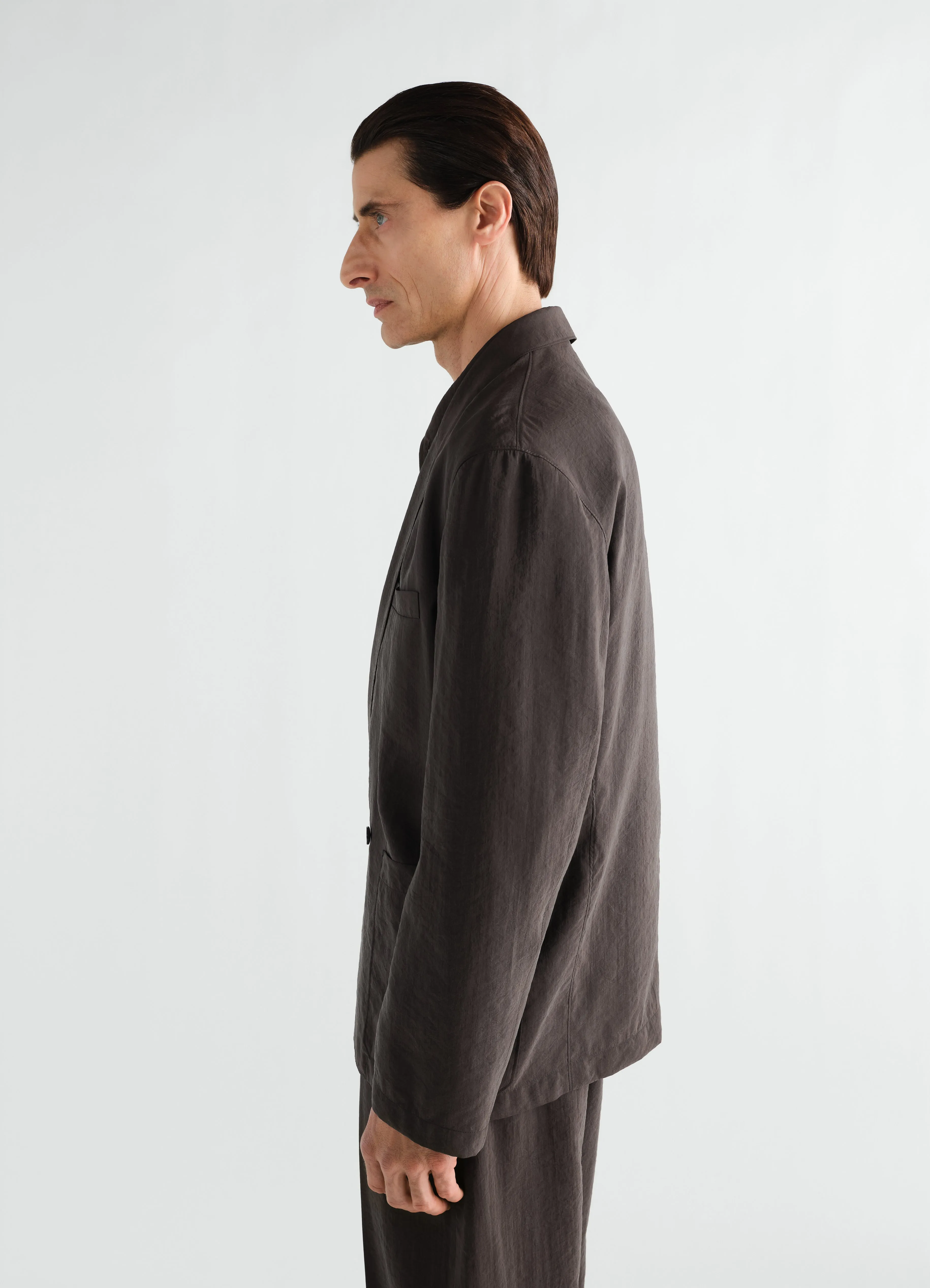SOFT DOUBLE-BREASTED JACKET IN DRY SILK sold by Lemaire product image thumbnail 4
