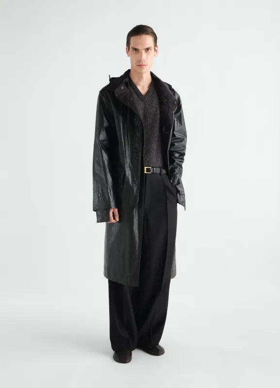LONG RAINCOAT IN RUBBERIZED COTTON LINEN made by Lemaire
