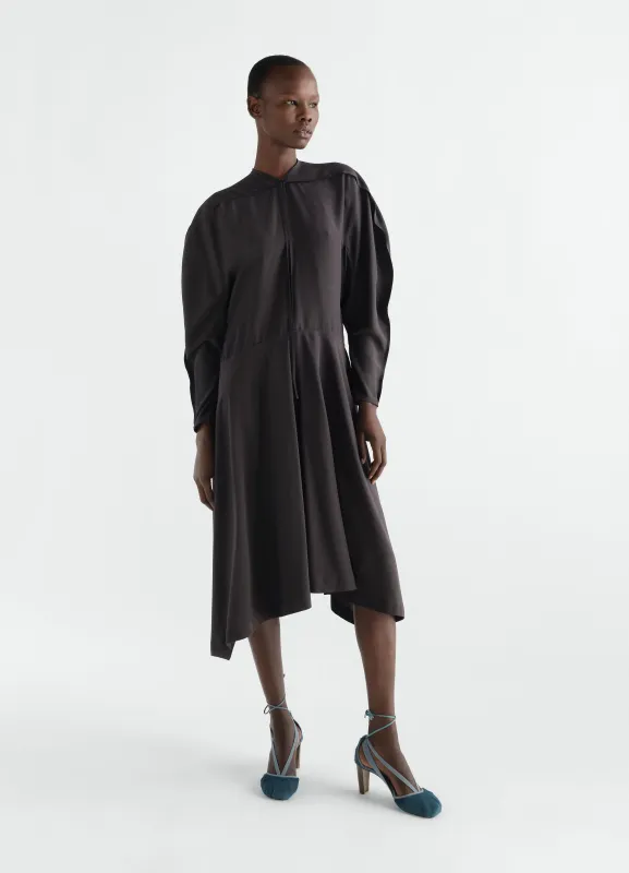 MIDI DRESS IN SILK VISCOSE TOILE made by Lemaire